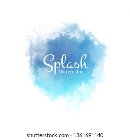 Abstract blue beautiful watercolor splash design vector