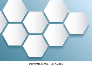 abstract blue bee hive hexagon and space background