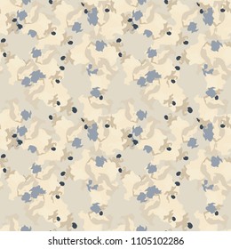 Abstract blue, beige and black background as UFO camouflage. Seamless repeat light pattern usable as urban or desert camo, sand wallpaper, backdrop or for print for textile or wrapping paper