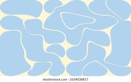 Abstract Blue and Beige Shapes Background with Fluid Design and Organic Forms, Perfect for Modern Art, Minimalist Style, and Calm Aesthetic Digital Projects