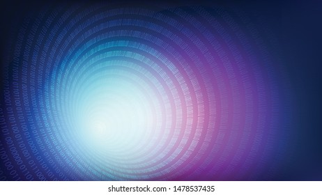 Abstract Blue binary code background.