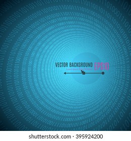 Abstract blue binary code background. Vector