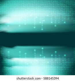 Abstract blue binary code background. Matrix style. Pattern for your business design. EPS10 vector.