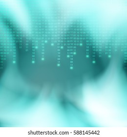 Abstract blue binary code background. Matrix style. Pattern for your business design. EPS10 vector.