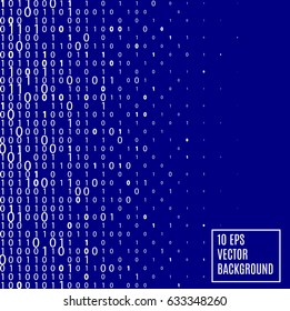 Abstract   Blue binary code Technology Background.  Data and technology, decryption and encryption, computer background numbers 1,0. Coding or Hacker concept. Vector illustration