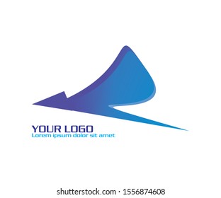 Abstract Blue Bird Logo design vector template. Aircraft sign. Transport concept symbol. Web template. Design blue element with gradation. show speed, trust and elegance. 