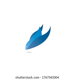 Abstract blue bird logo design template