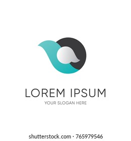 Abstract blue bird logo design.
