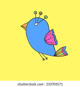 Abstract blue bird vector
