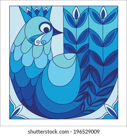 abstract blue Birds 