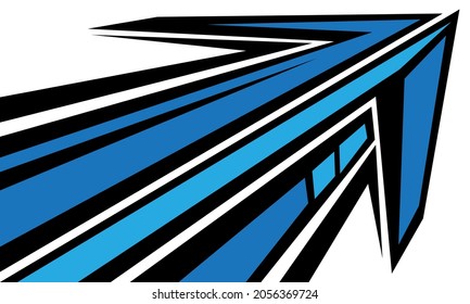 Abstract blue black arrow speed direction geometric graphic on white design modern futuristic background vector illustration.