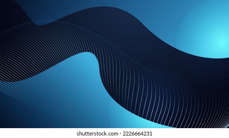 Abstract blue and black background. Abstract blue on black background texture. Dynamic curves ands blurs pattern. Detailed fractal graphics. Science and technology concept.