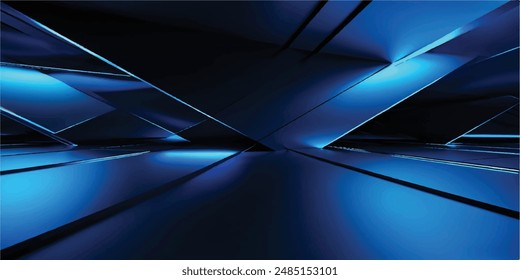 abstracto azul y negro es un patrón brillante con degradado con textura de metal suelo de pared diagonal fondo tecnología suave negro oscuro limpio moderno.