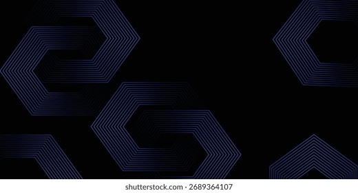 Fondo de líneas de Chevron azul y negro Abstractas, Ilustración vectorial.
