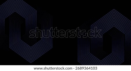 Abstract Blue and Black Chevron Lines Background, Vector Illustration.