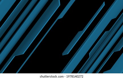 Abstract blue black circuit cyber geometric line slash design modern futuristic technology background vector illustration.