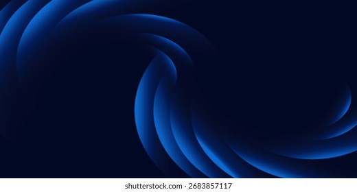 Fundo de gradiente circular azul e preto abstrato com anéis brilhantes e design futurista, padrão escuro moderno para tecnologia, arte digital, cartazes, papéis de parede, banners e projetos criativos.Eps10