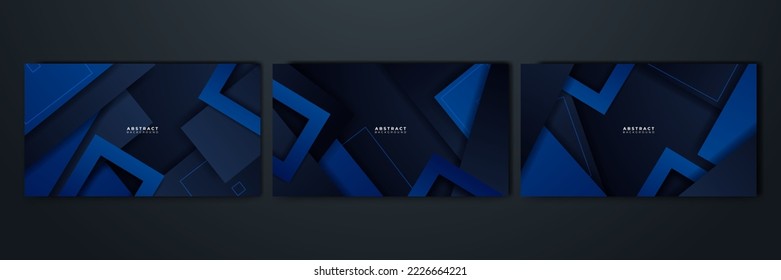 Abstract blue and black colorful vector technology background, for design brochure, website, flyer. Geometric blue and black colorful wallpaper for poster, certificate, presentation, landing page