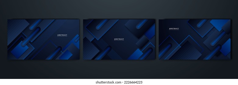 Abstract blue and black colorful vector technology background, for design brochure, website, flyer. Geometric blue and black colorful wallpaper for poster, certificate, presentation, landing page