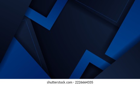 Resumen del fondo de la tecnología vectorial de color azul y negro, para el folleto de diseño, sitio web, volante. Papel pintado de color azul geométrico y negro para cartel, certificado, presentación, página de inicio