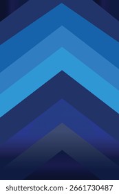 Abstraktes blaues schwarzes Design mit Dreieckspfeil im Thema futuristisch.