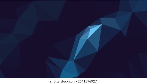 Abstract blue and black geometric background with a pattern of triangles.