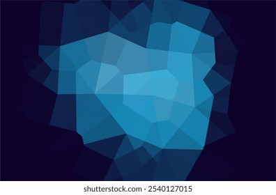 Abstract blue and black geometric polygon pattern.