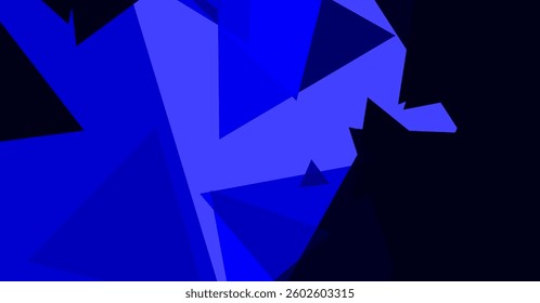 Abstract Blue Black Geometric Polygons