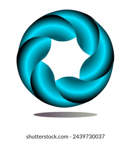 Diseño abstracto del logotipo del círculo del degradado azul y negro