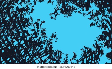Abstract Blue and Black Grunge Texture Background for Design
