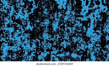 Textura grunge azul e preto abstrato com efeito de ruído angustiado e padrão granulado de alto contraste.