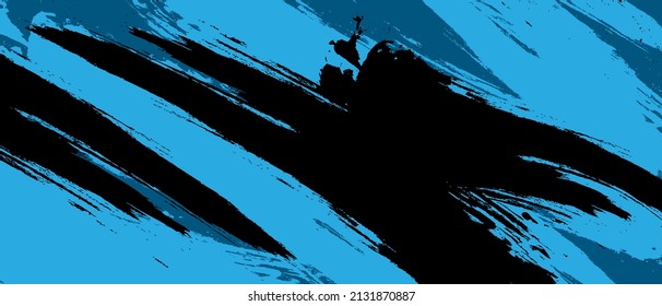 Abstract blue with black grunge vector background.