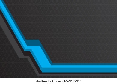 Abstract Blue and Black Line with Triangle Pattern Dark Grey Background Vector Illustration