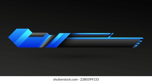 Abstract blue and black lower third breaking news gui screen title banner template