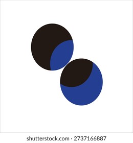 Abstract Blue and Black Oval Shapes Modern Minimalist Design