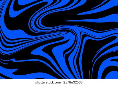 Abstract blue   and black  swirl design with flowing patterns and smooth curves