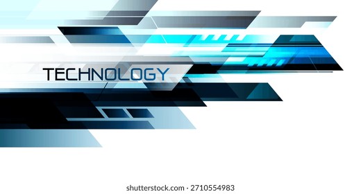 Abstrato azul preto tecnologia cibernética futurista geométrica criativo design moderno no espaço branco fundo vetor ilustração.