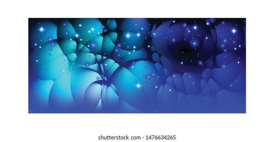 Abstract blue and black textured background with stars. Vector illustration