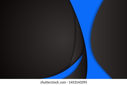 Abstract blue and black waves texture background. Contrast color vector design for use corporate, business, element cover, banner, flyer, brochure, advertising. Layer on space