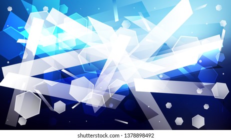Abstract Blue Black and White Graphic Background