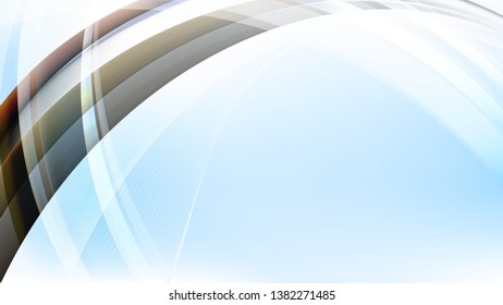 Abstract Blue Black and White Waves Curved Lines Background