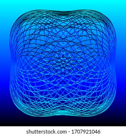Abstract blue and black wireframe design. Vector illustration