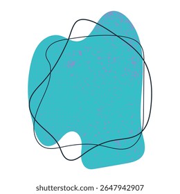 Abstract Blue Blob Icon in Hand Drawn Style Isolated on White Background. Random and simple silhouette figure. Irregular dynamic shape. Modern asymmetric spot 