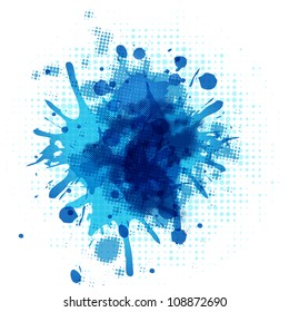 Abstract Blue Blob, Isolated On White Background, Vector Illustration