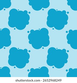 Abstract Blue Blob Seamless Pattern