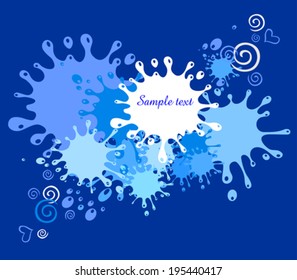 Abstract blue blots background. Vector Illustration 