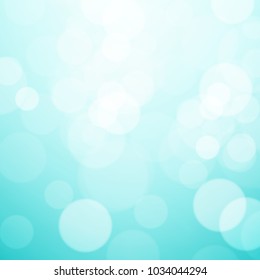 Abstract blue blurred background with bokeh lights - Vector