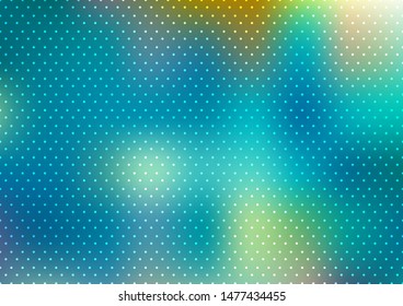 Abstract blue blurred background with polka dots pattern texture. Vector illustration