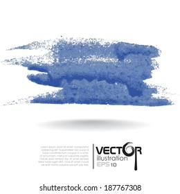 Abstract Blue Blurred Background. Watercolor Texture.  Vector Illustration. Eps 10.
