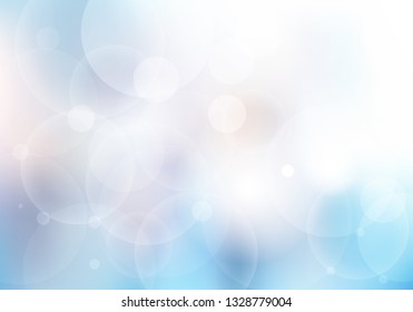 Abstract blue blurred beautiful background with bokeh lights. Vector illustration